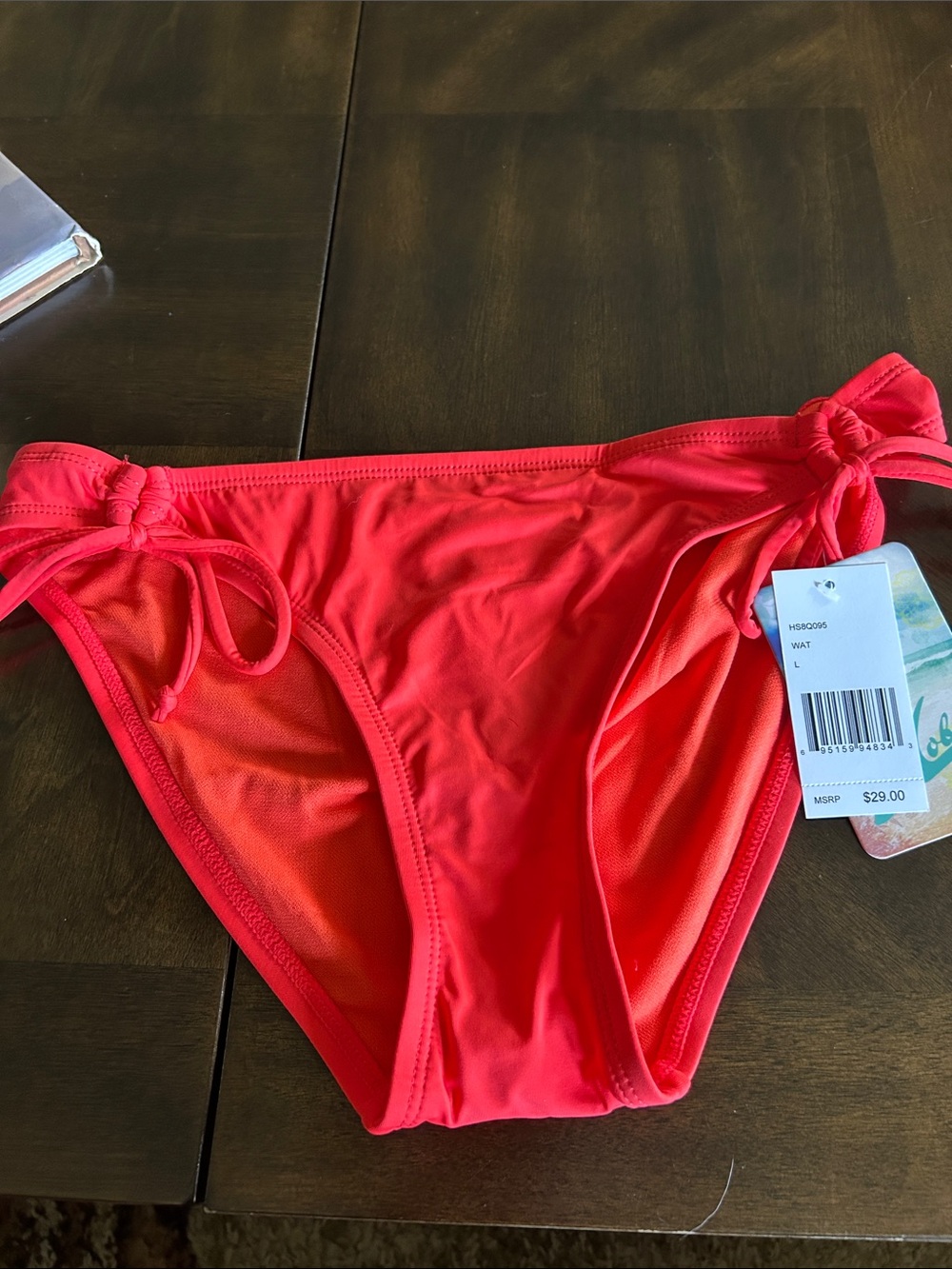 Hobie Bright Red Tie-Side Bikini Bottom